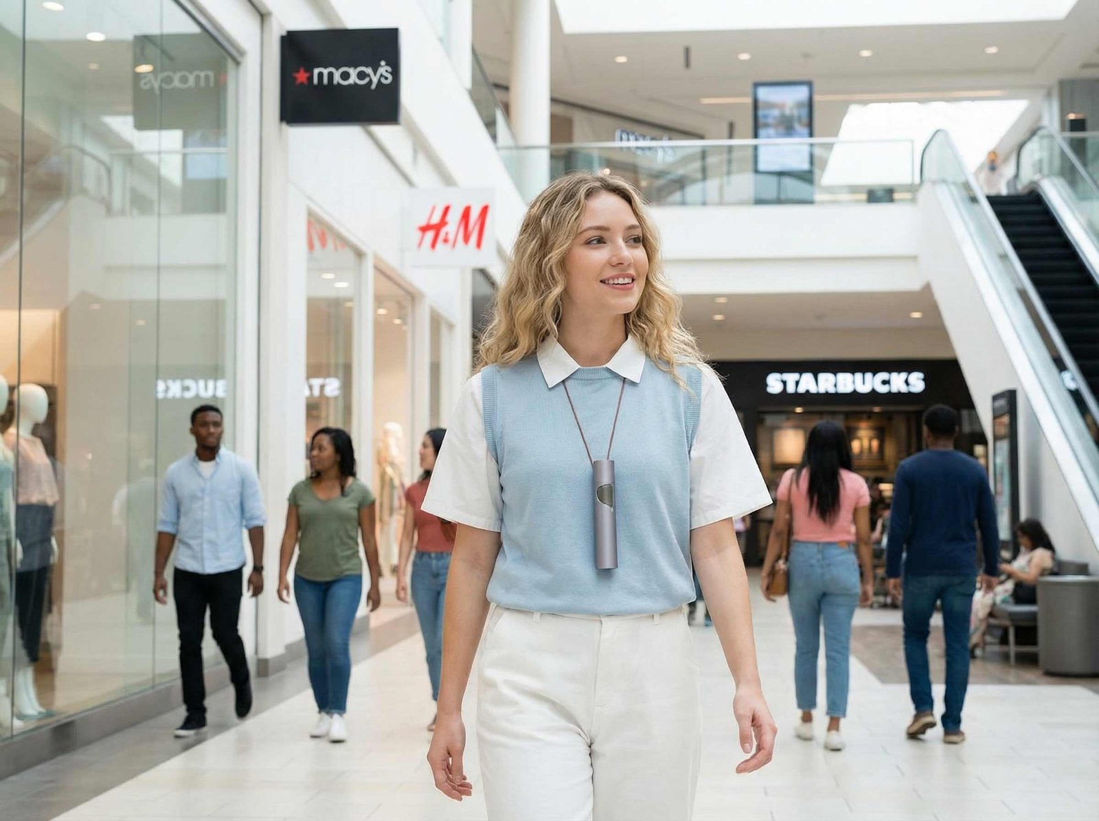 Carrying the mini fan while out and about