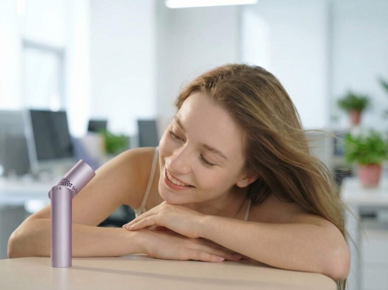 Quiet handheld fan for office desk cooling